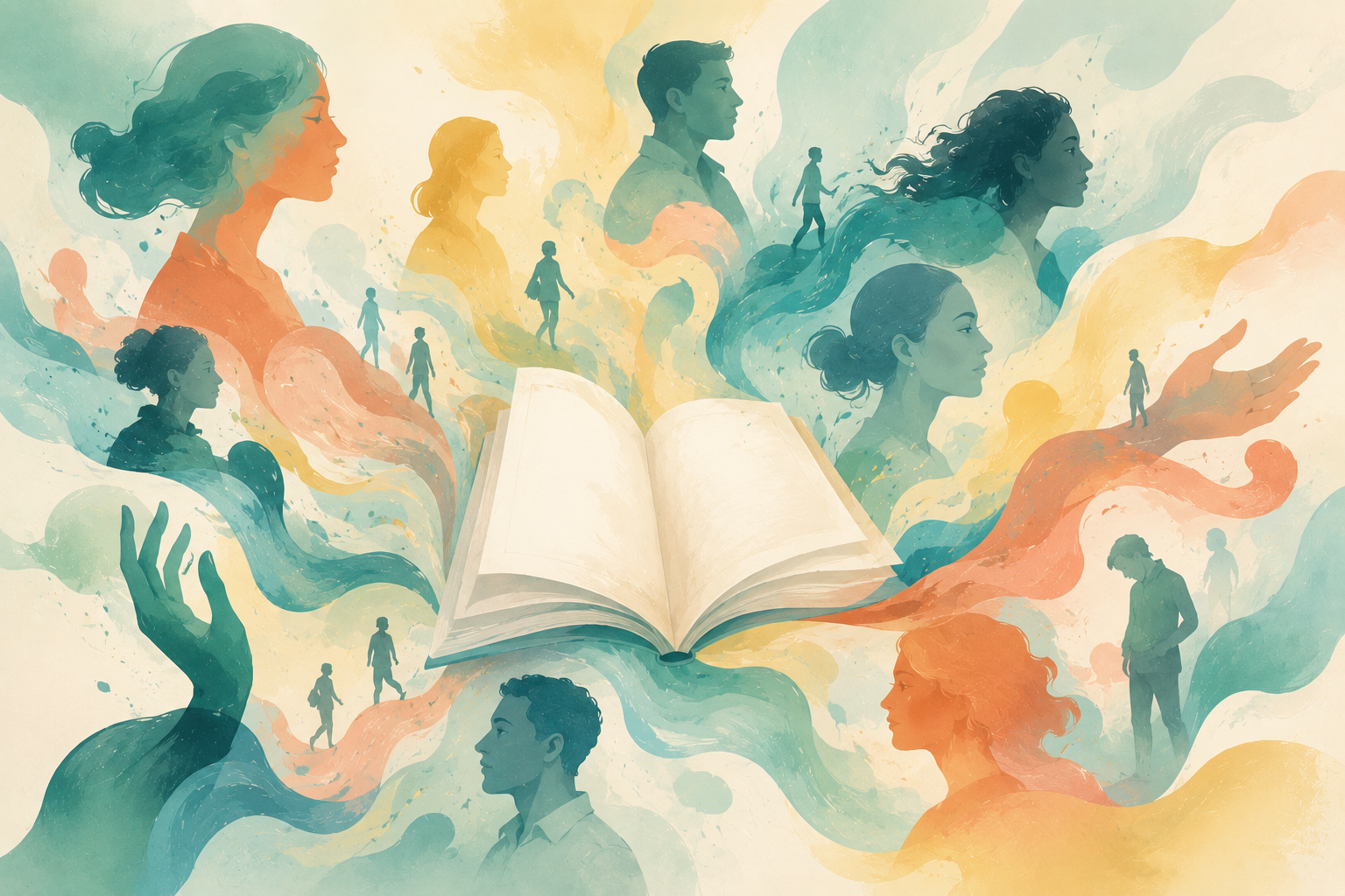 Un livre dont sort plein de personnages