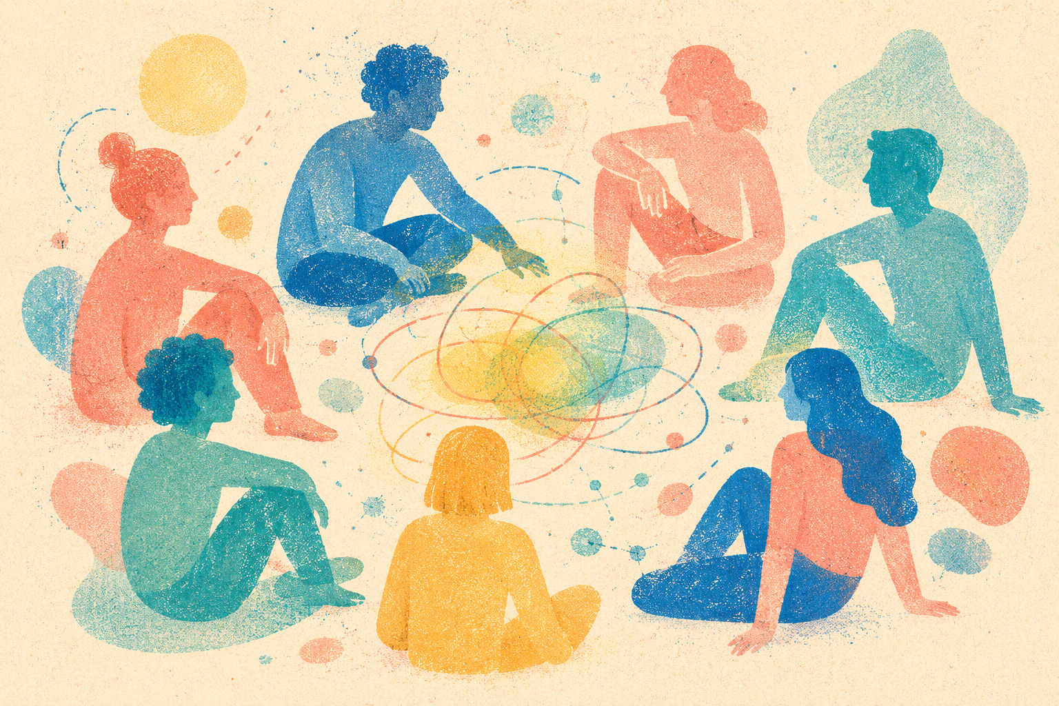 Personnes en cercle qui discutent