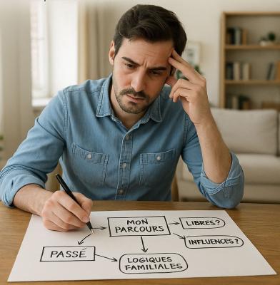 Personne faisant un bilan de ses compétences