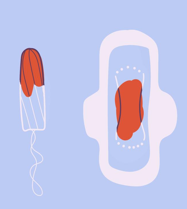 Image illustrant un tampon et une serviette hygiénique