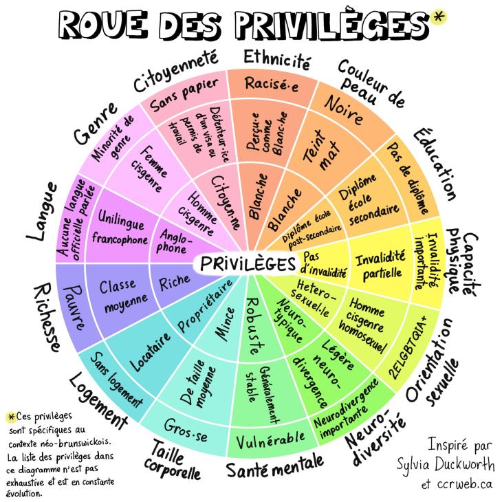 Dessins de l'outil la roue des privilèges © Camille Perron-Cormier.