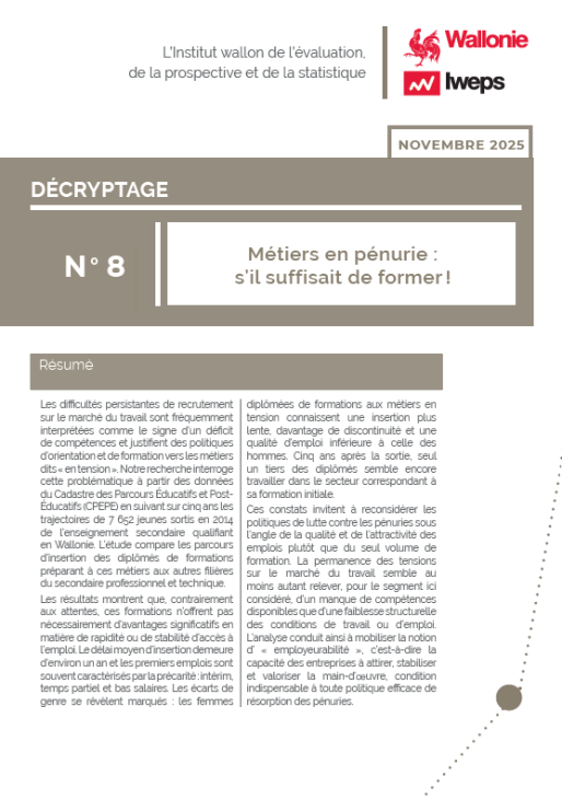 Publication: Métiers en pénurie : s’il suffisait de former?! 