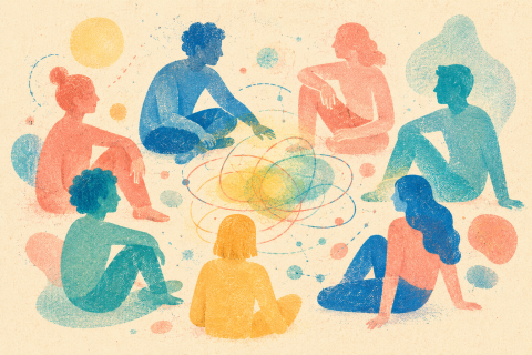 Personnes en cercle qui discutent