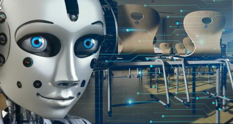 Robot dans une salle de classe